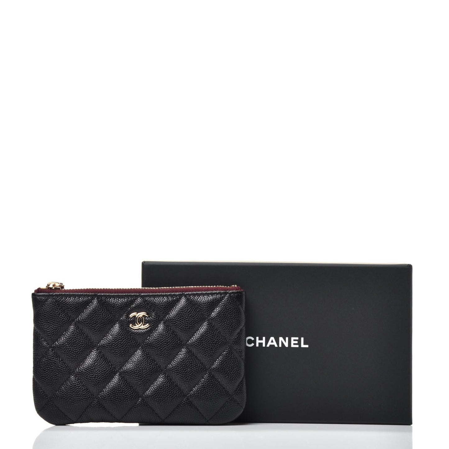 Caviar Quilted Small Cosmetic Case Black