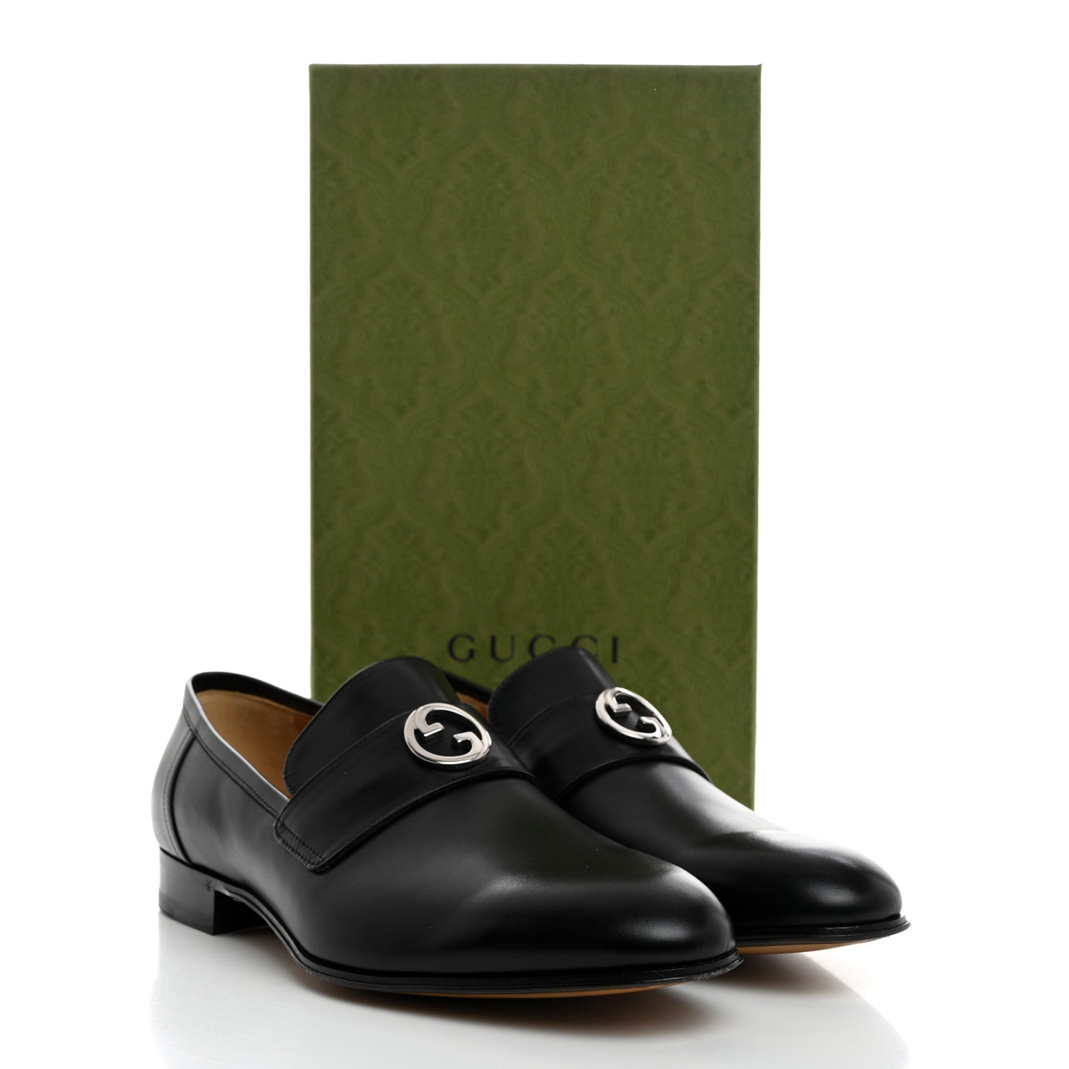 Gucci Calfskin Mens Interlocking GG Loafers 11.5 Black 9 of 9