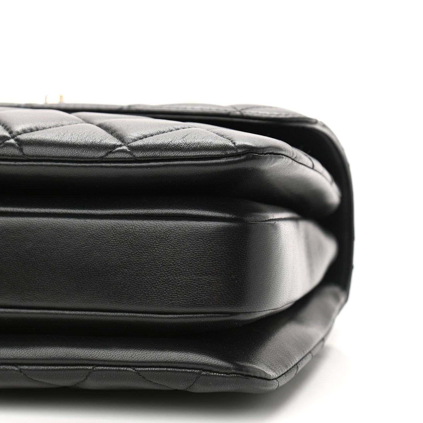 Lambskin Quilted Small Trendy CC Dual Handle Flap Bag Black