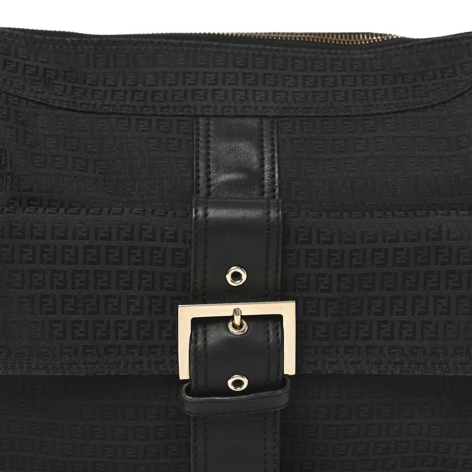 Fendi Zucchino Vitello Shoulder Bag Black 7 of 12