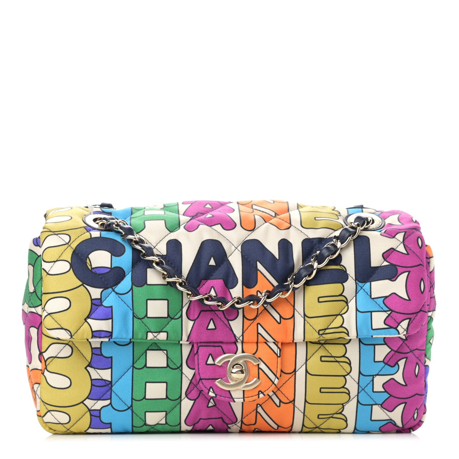 Chanel Printed Silk CC Small Single Flap Multicolor 1 of 11