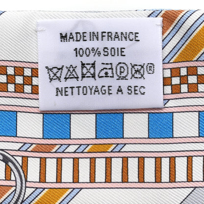 Hermes Silk Brides et Gris Twilly Gris Bleu Jean White Miel 2 of 4