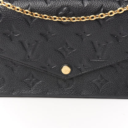 Louis Vuitton Empreinte Pochette Felicie Chain Wallet Black 9 of 11
