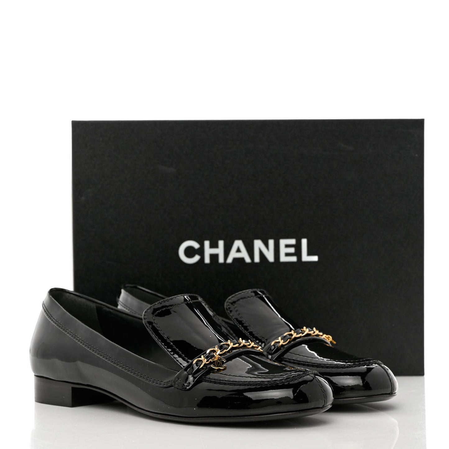 Patent Chain Loafers 39.5 Black