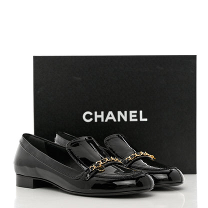 Chanel Patent Chain Loafers 39.5 Black 10 of 10