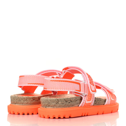 Christian Dior Technical Knit Jute Dioract 10mm Sandals 37 White Orange 4 of 8