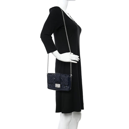 Christian Dior Patent Cannage Miss Dior Promenade Pouch Blue 2 of 9