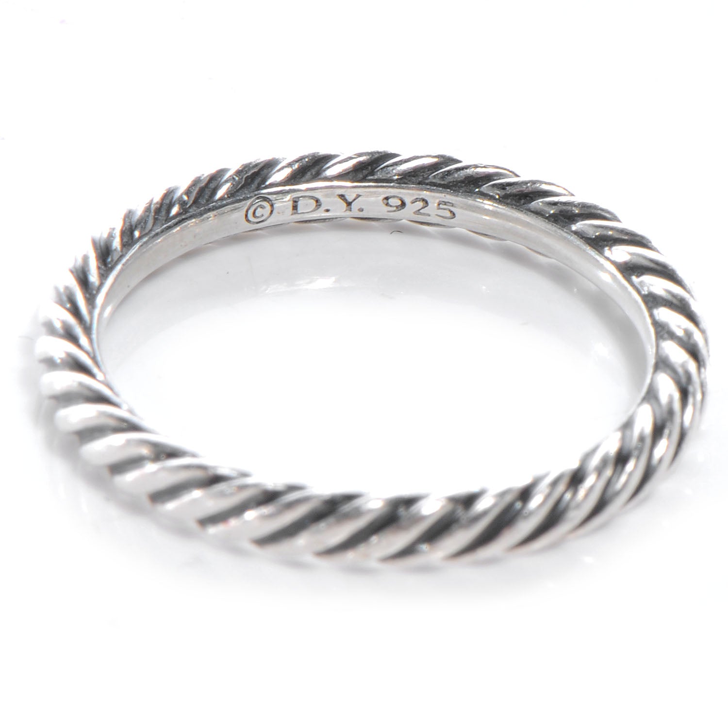 David Yurman Sterling Silver Cable Classics Band Ring 54 7 4 of 4