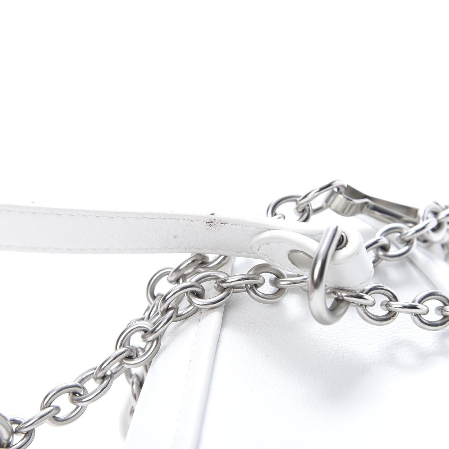 Calfskin XS Triangle Chain Duffle White