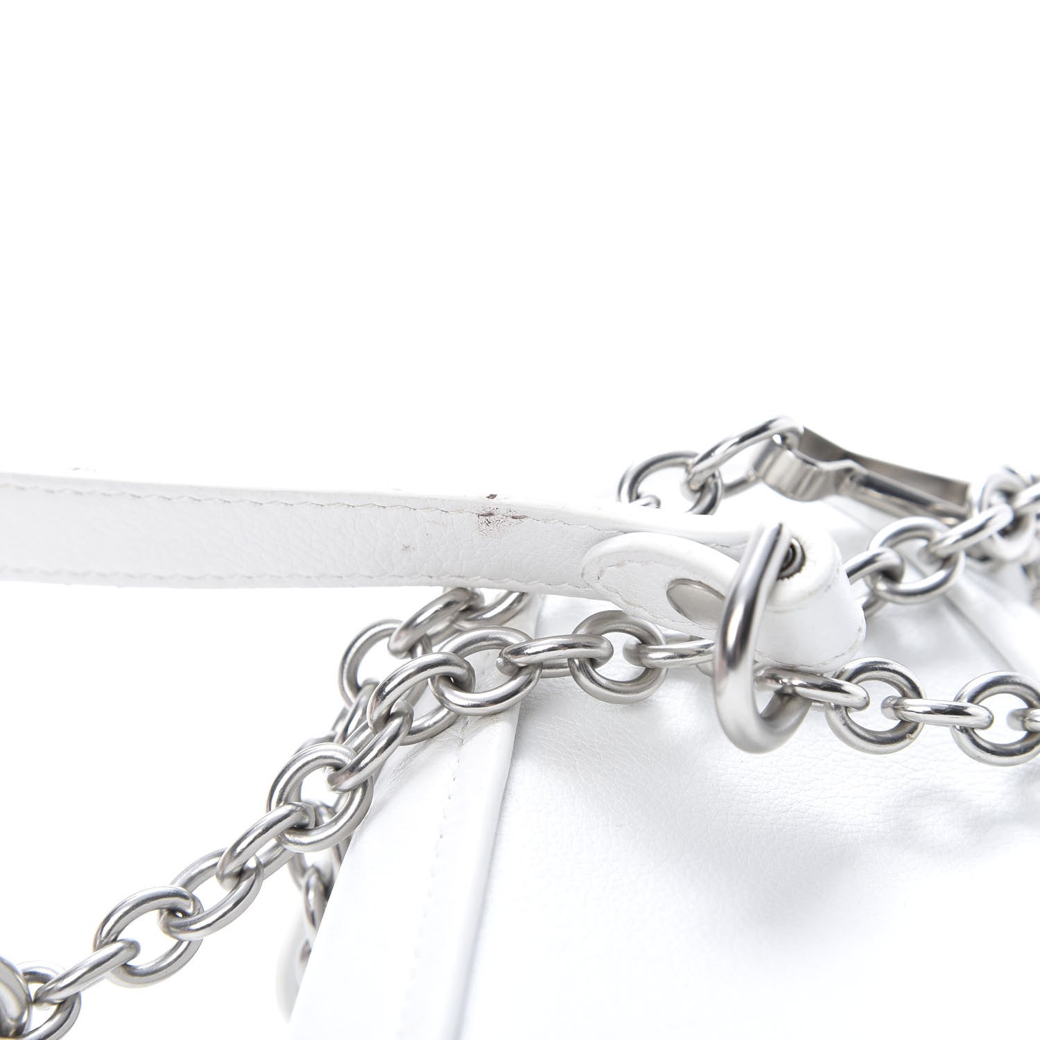 Balenciaga Calfskin XS Triangle Chain Duffle White 20 of 20