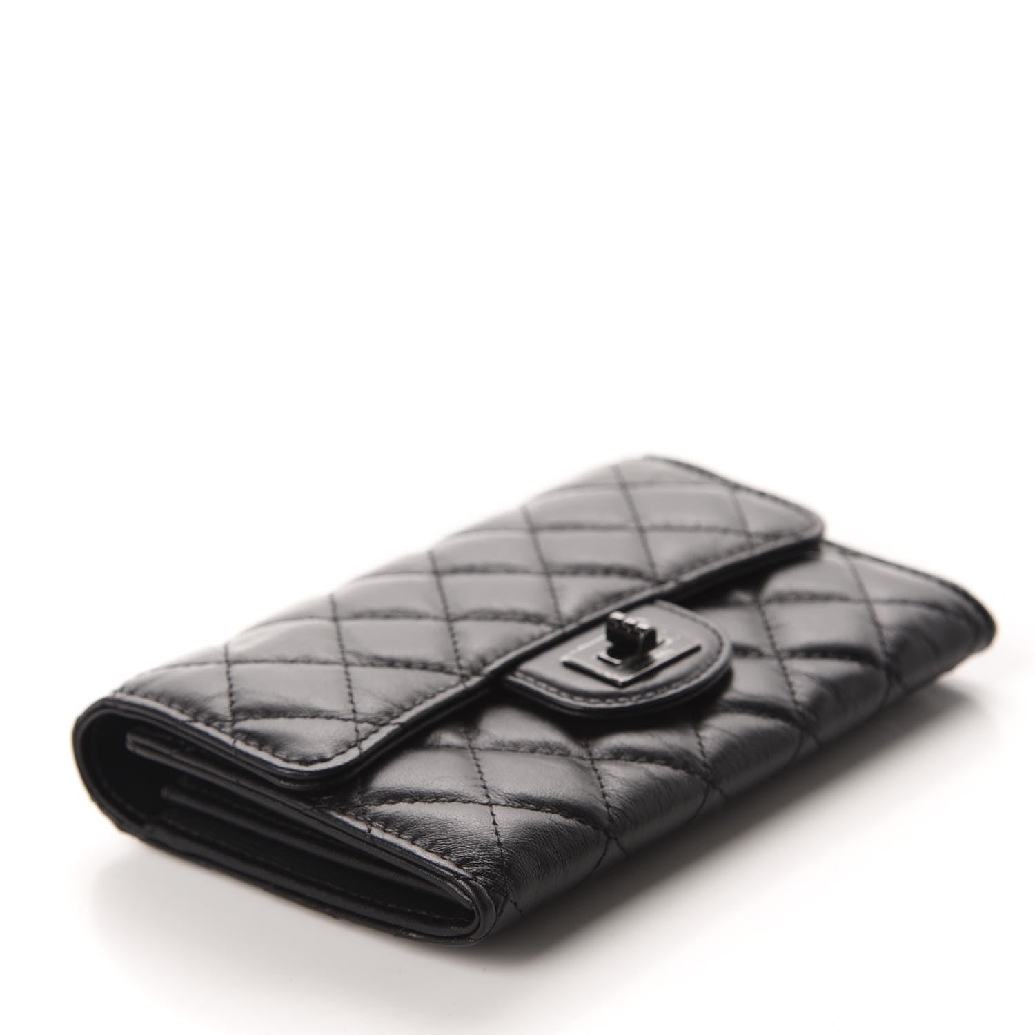 Chanel Aged Calfskin Quilted 2.55 Reissue Medium Flap Wallet So Black 4 of 8