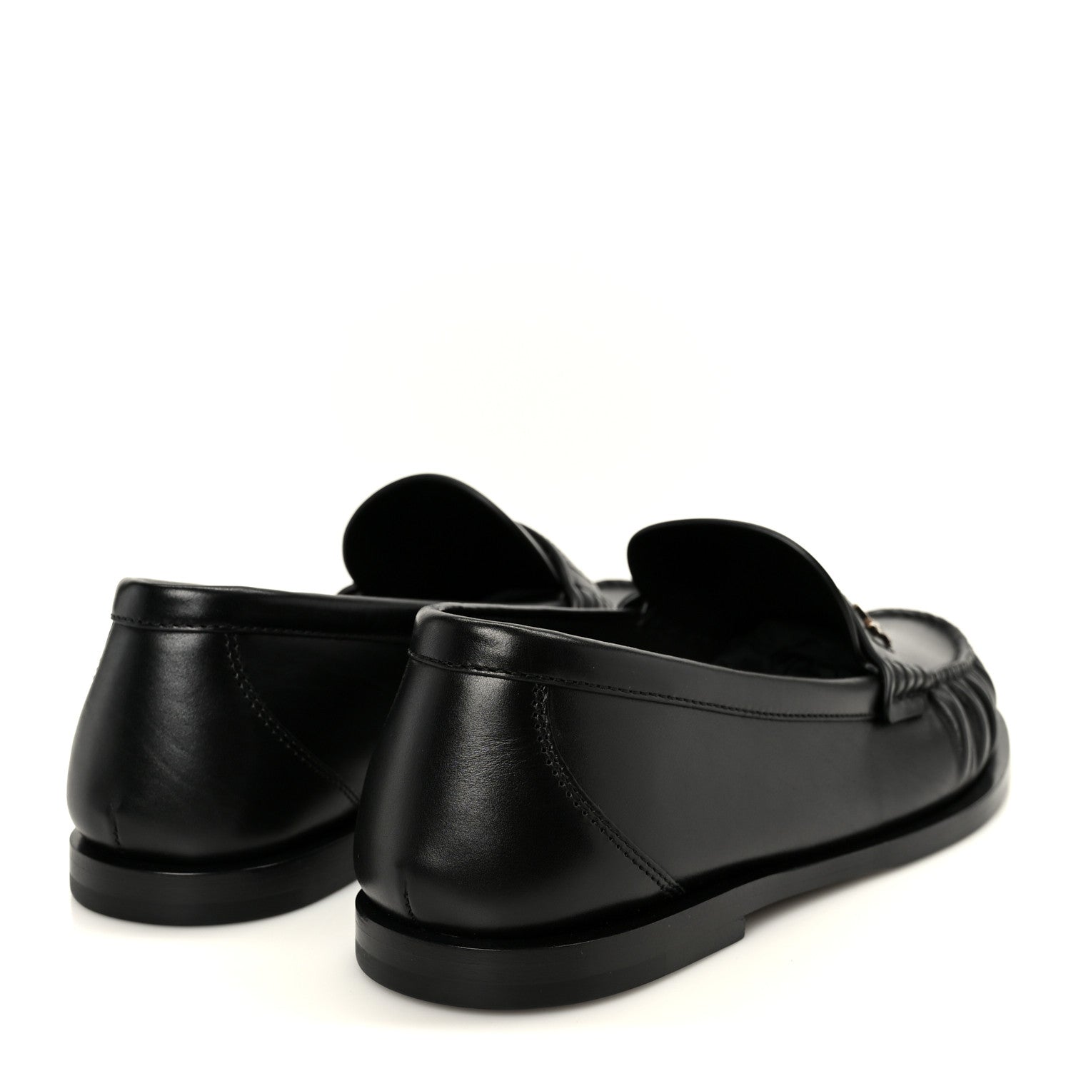 Saint Laurent Calfskin Penny Loafers 37.5 Black 5 of 10
