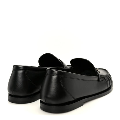 Saint Laurent Calfskin Penny Loafers 37.5 Black 5 of 10
