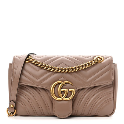 Gucci Calfskin Matelasse Small GG Marmont Shoulder Bag Porcelain Rose 1 of 10