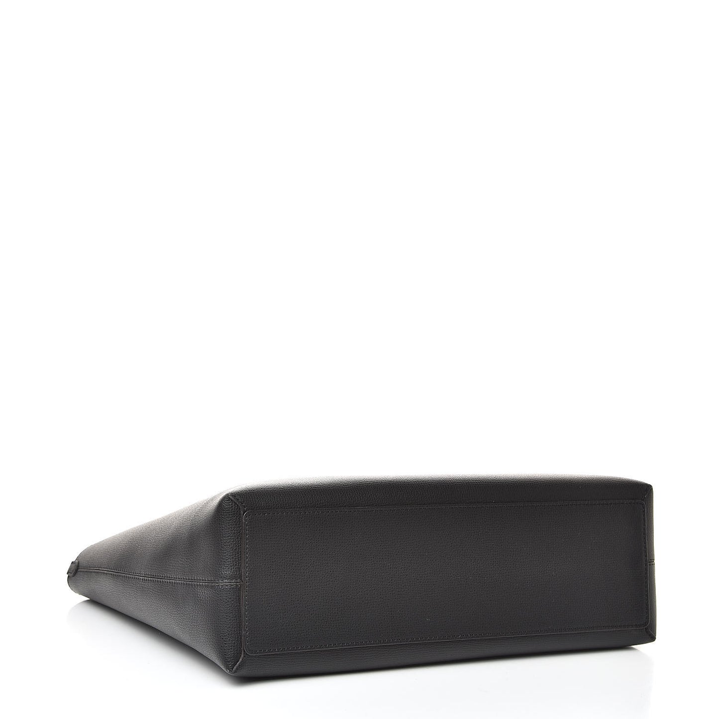 Grainy Calfskin Haymarket Check Medium Reversible Tote Black