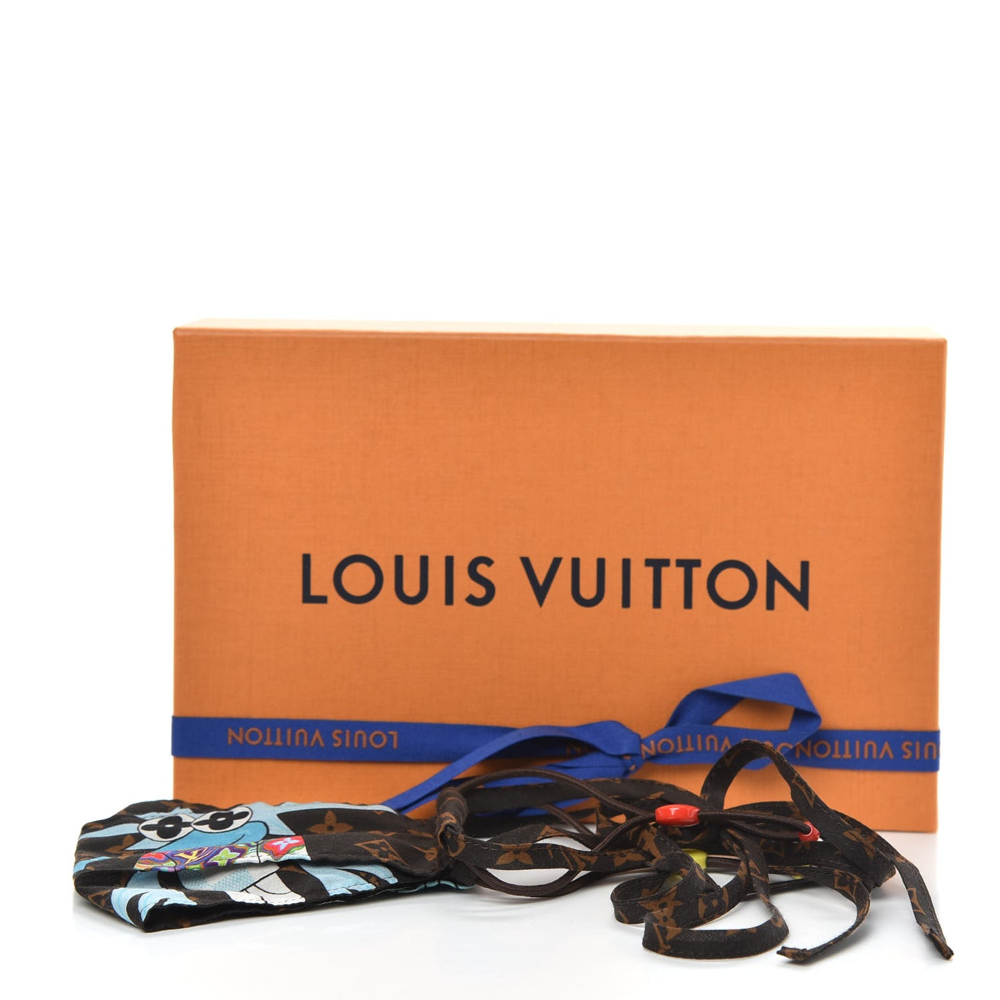 Cotton Silk Monogram LV Friends Face Mask Brown