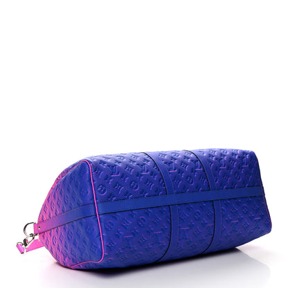 Louis Vuitton Taurillon Illusion Keepall Bandouliere 50 Bleu Rose 3 of 8