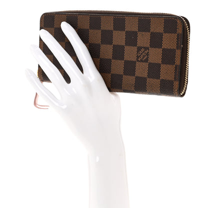 Louis Vuitton Damier Ebene Clemence Wallet Rose Ballerine 2 of 8