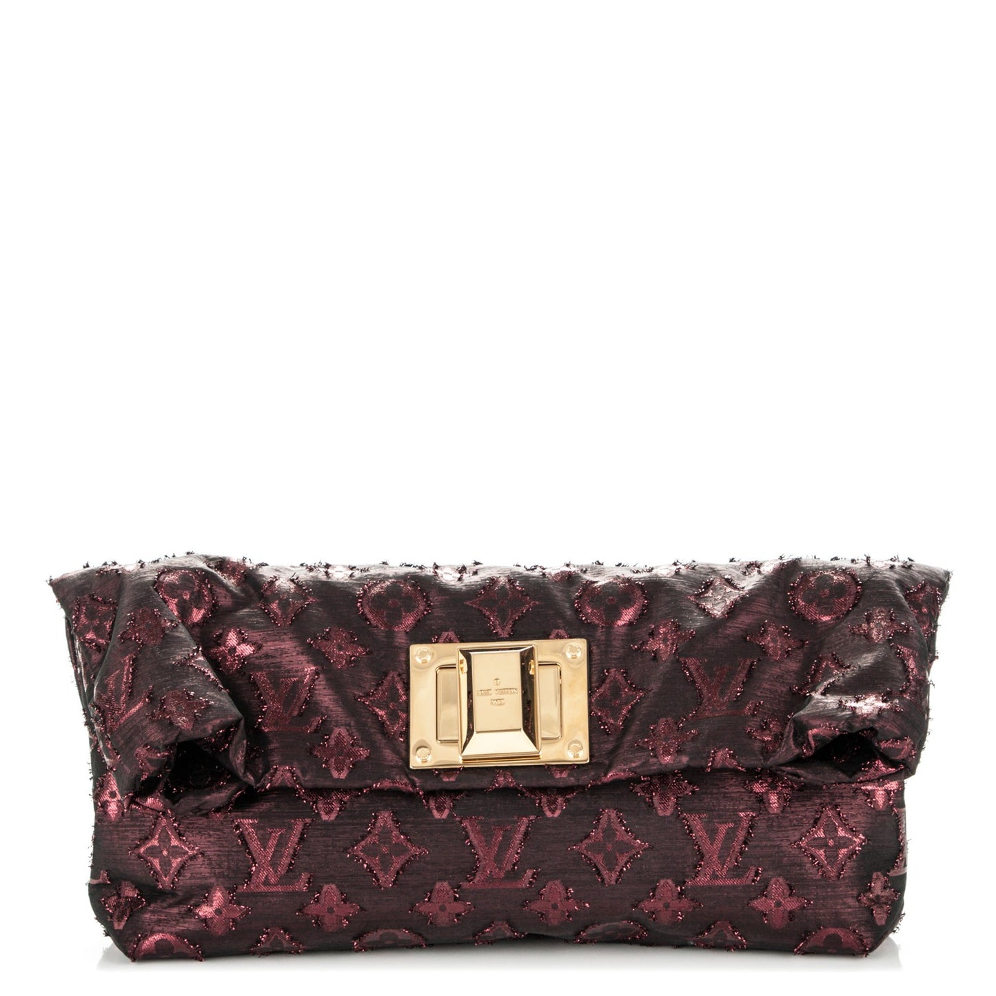 Lurex Quilted Monogram Altair Clutch Bordeaux