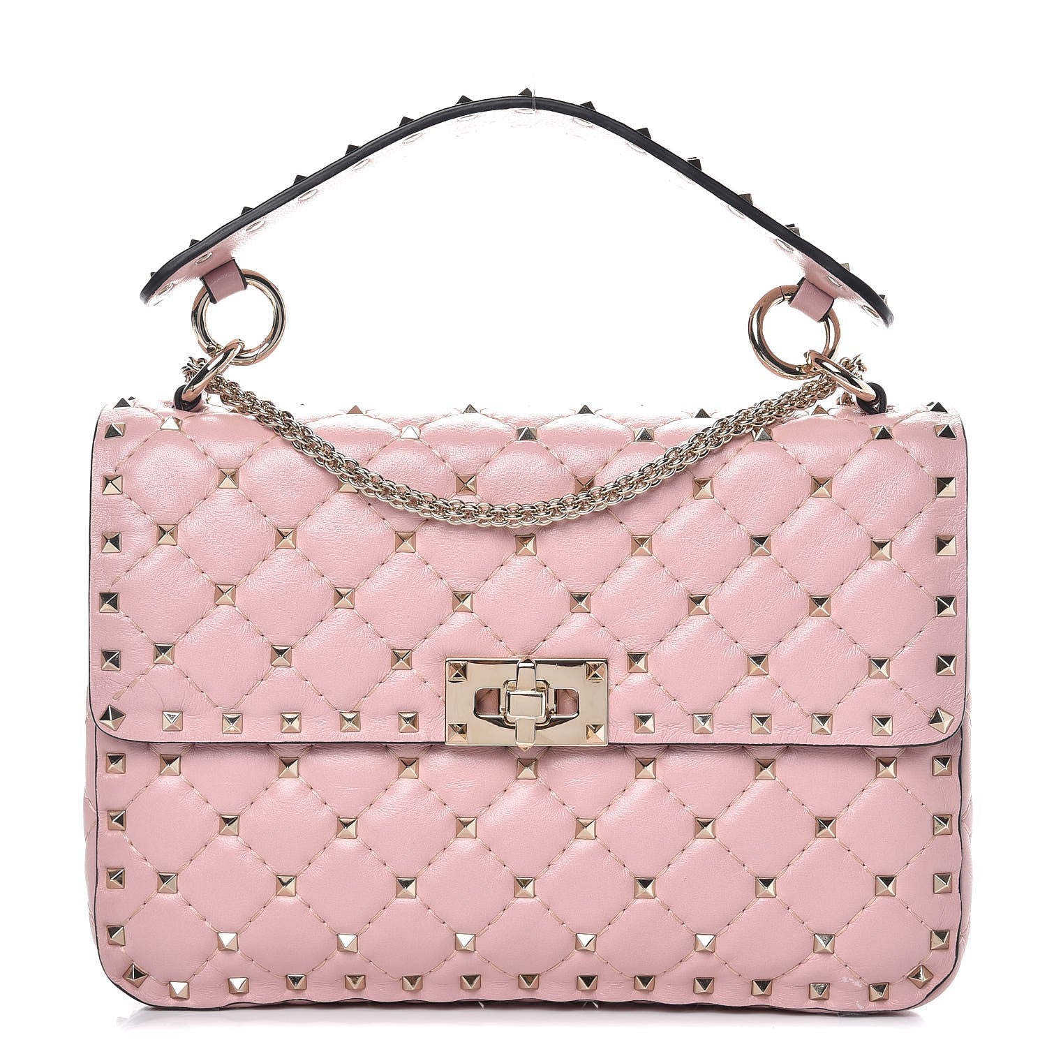 Valentino Garavani Nappa Medium Rockstud Spike Shoulder Bag Water Rose 1 of 7