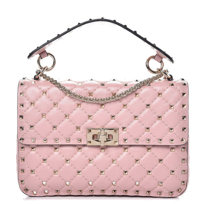 Valentino Garavani Nappa Medium Rockstud Spike Shoulder Bag Water Rose 1 of 7