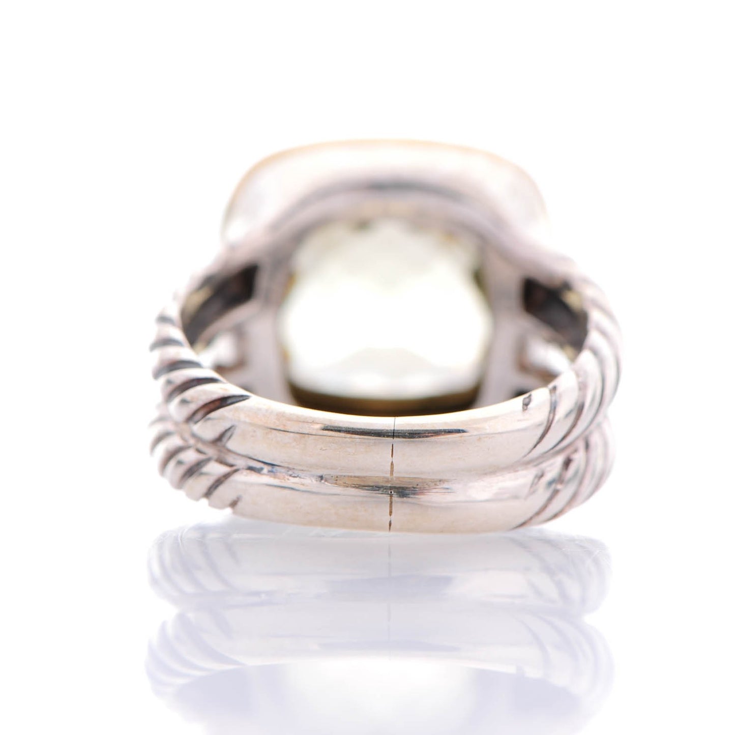 Sterling Silver 18K Yellow Gold Lemon Citrine 11mm Albion Ring 52 6