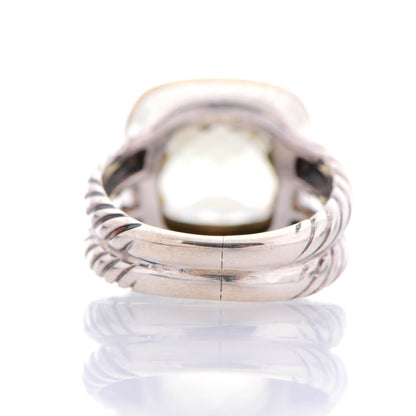 David Yurman Sterling Silver 18K Yellow Gold Lemon Citrine 11mm Albion Ring 52 6 4 of 7