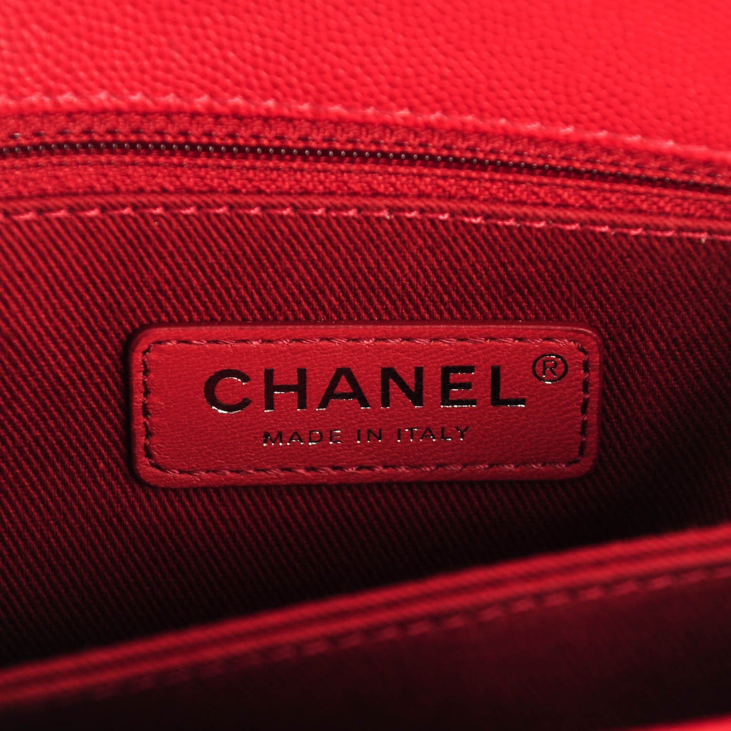 Caviar Quilted Mini Coco Handle Flap Red
