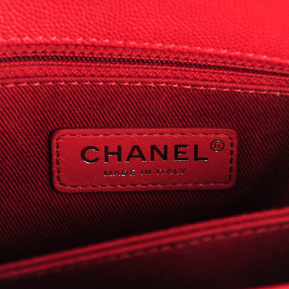 Chanel Caviar Quilted Mini Coco Handle Flap Red 6 of 7