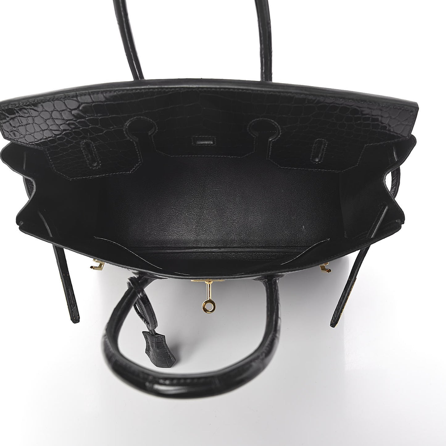 Shiny Porosus Crocodile Birkin 35 Black