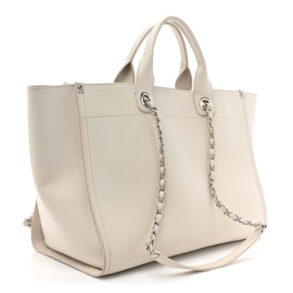 Chanel Caviar Medium Studded Deauville Tote White 3 of 15