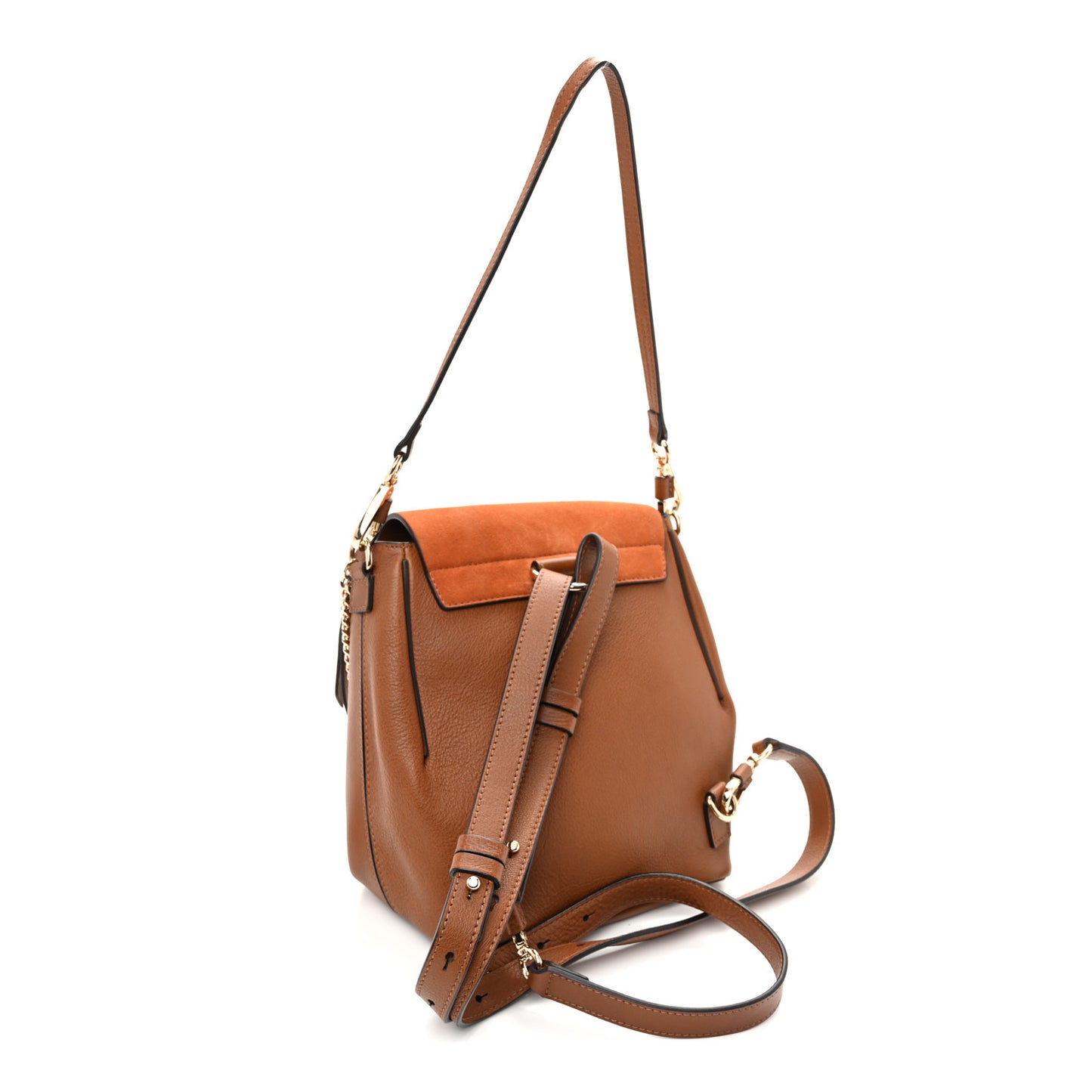 Suede Calfskin Medium Faye Backpack Tan