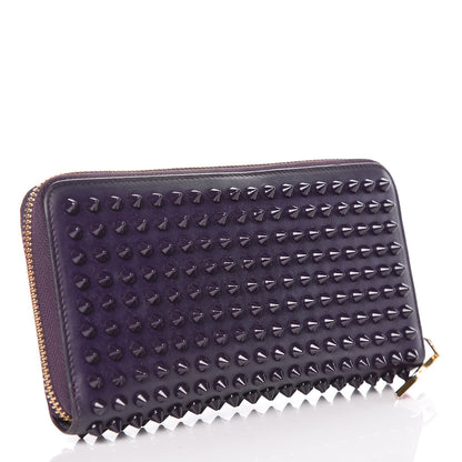 Christian Louboutin Calfskin Panettone Spiked Zip Around Wallet Iris 3 of 10