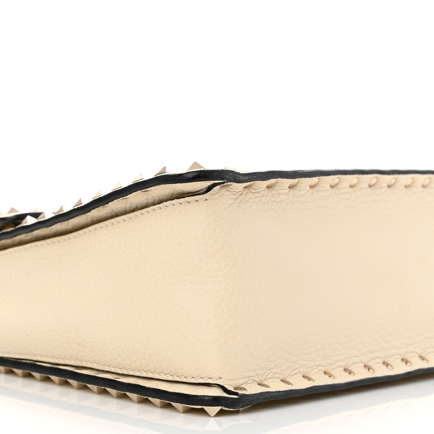 Valentino Garavani Grained Calfskin Rockstud Top Handle Flap Shoulder Bag Light Ivory 8 of 14