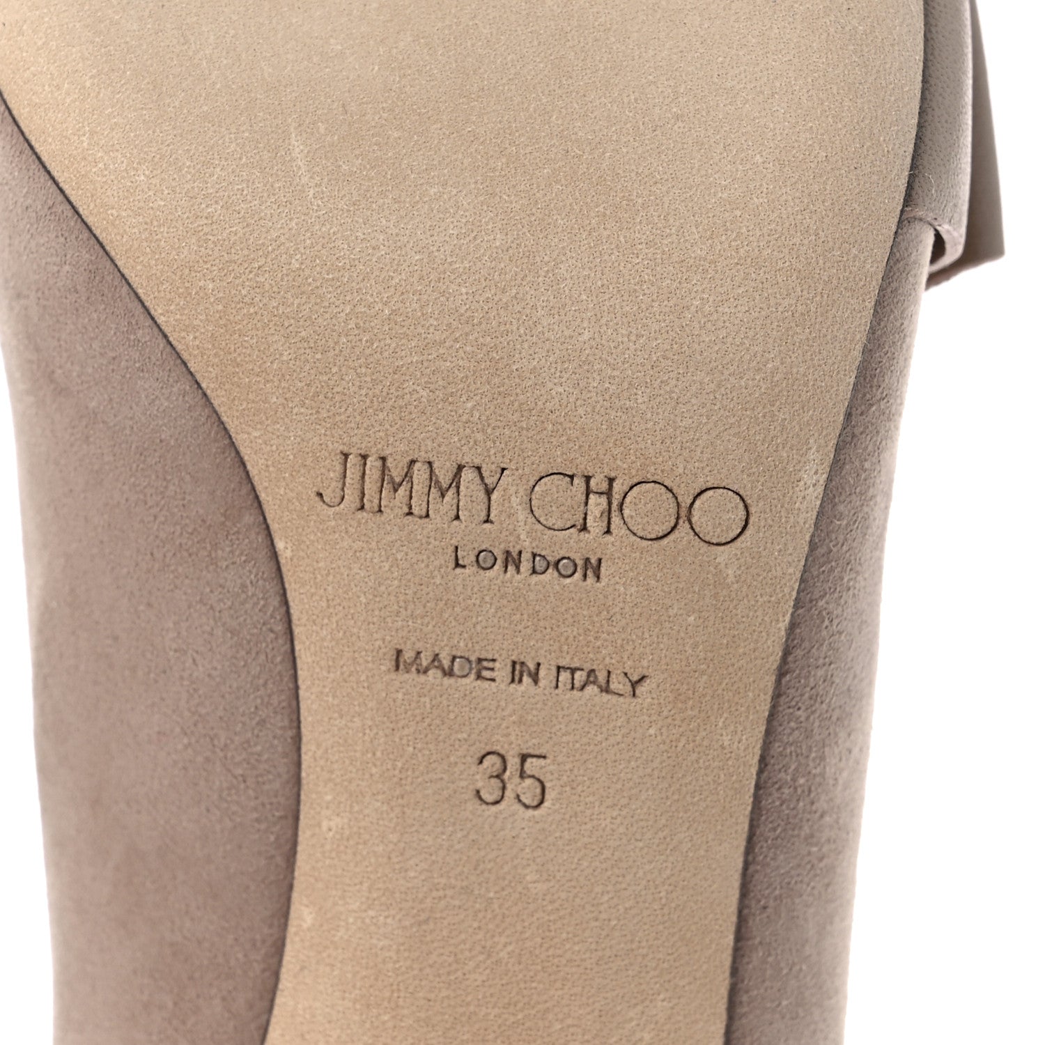 Jimmy Choo Suede Nappa Ruffle Leena 85 Pumps 35 Stone 7 of 8