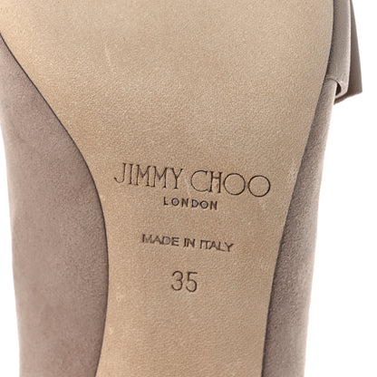Jimmy Choo Suede Nappa Ruffle Leena 85 Pumps 35 Stone 7 of 8