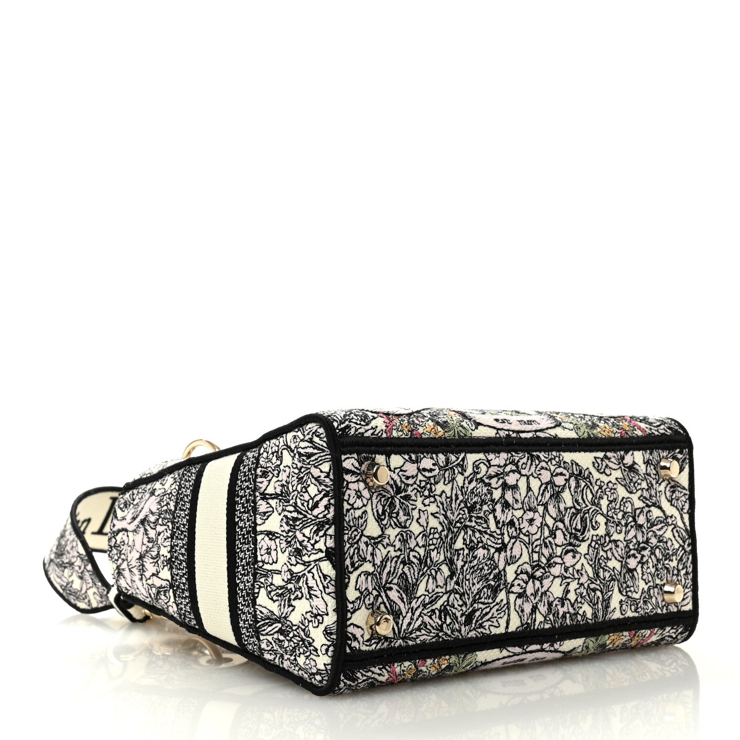 Christian Dior Canvas Around the World Embroidered Medium Lady D-Lite White Multicolor 4 of 10