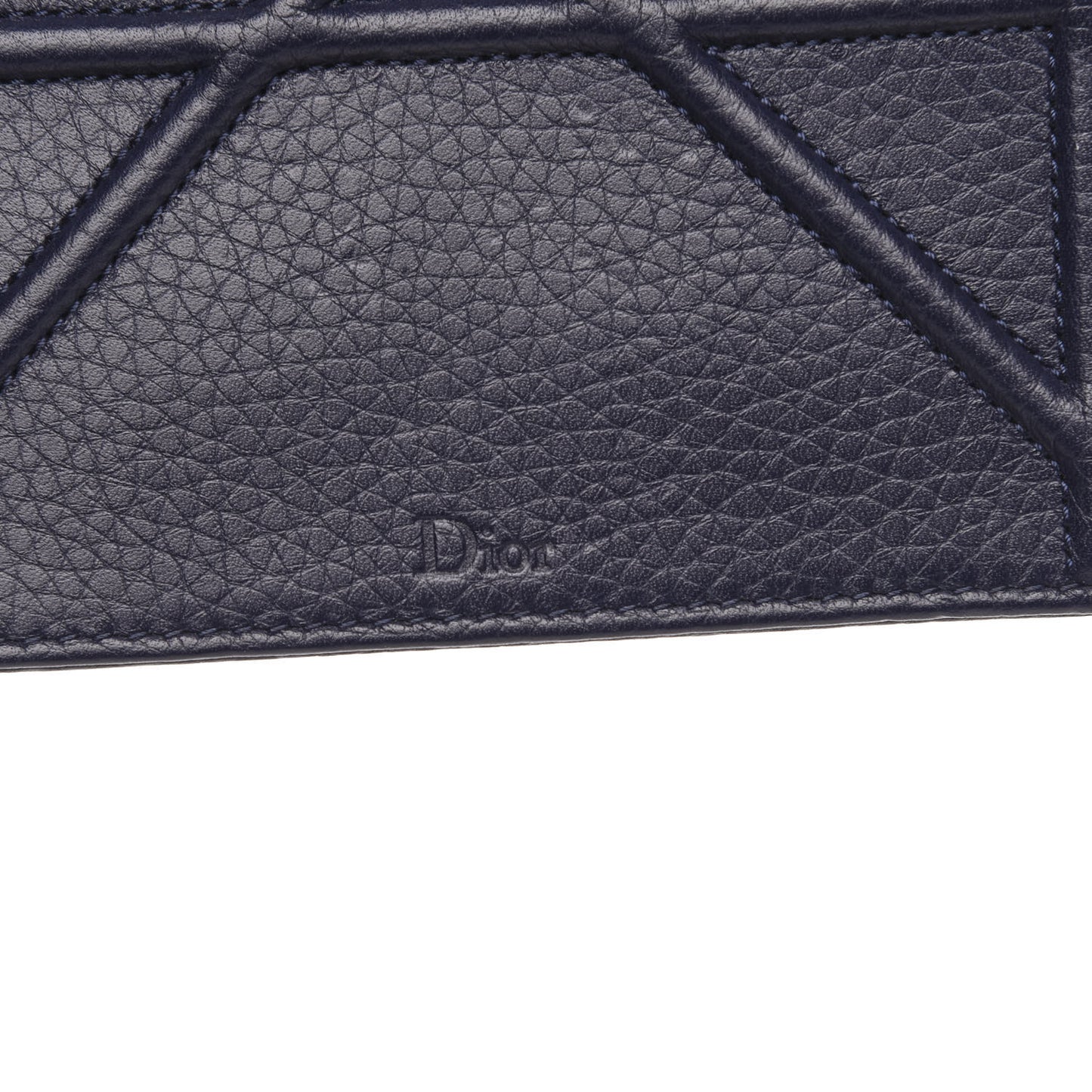 Grained Calfskin Diorama Wallet on Chain Pouch Indigo
