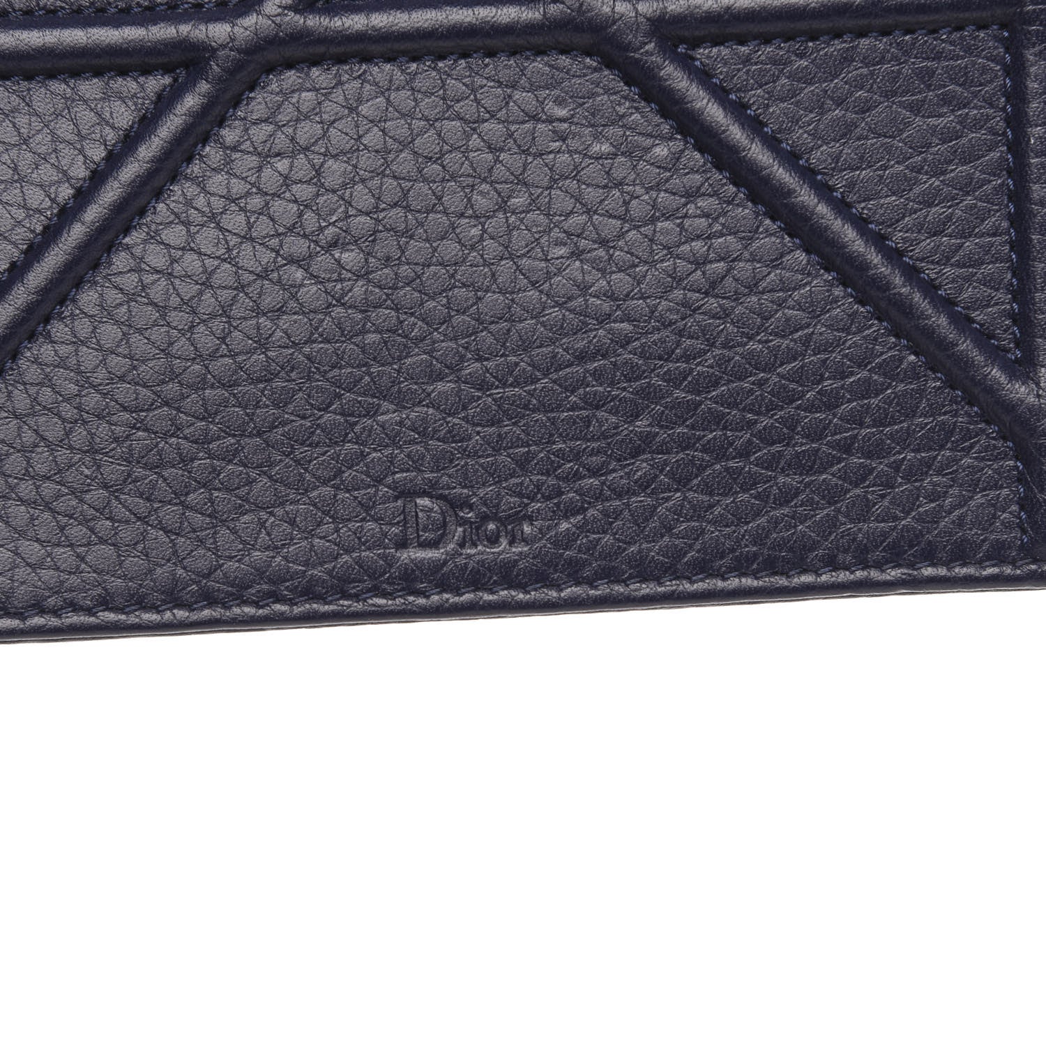 Christian Dior Grained Calfskin Diorama Wallet on Chain Pouch Indigo 9 of 10