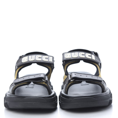 Gucci X SEGA Nappa Mesh Mens Aguru Sandals 12 Loess Black 2 of 6
