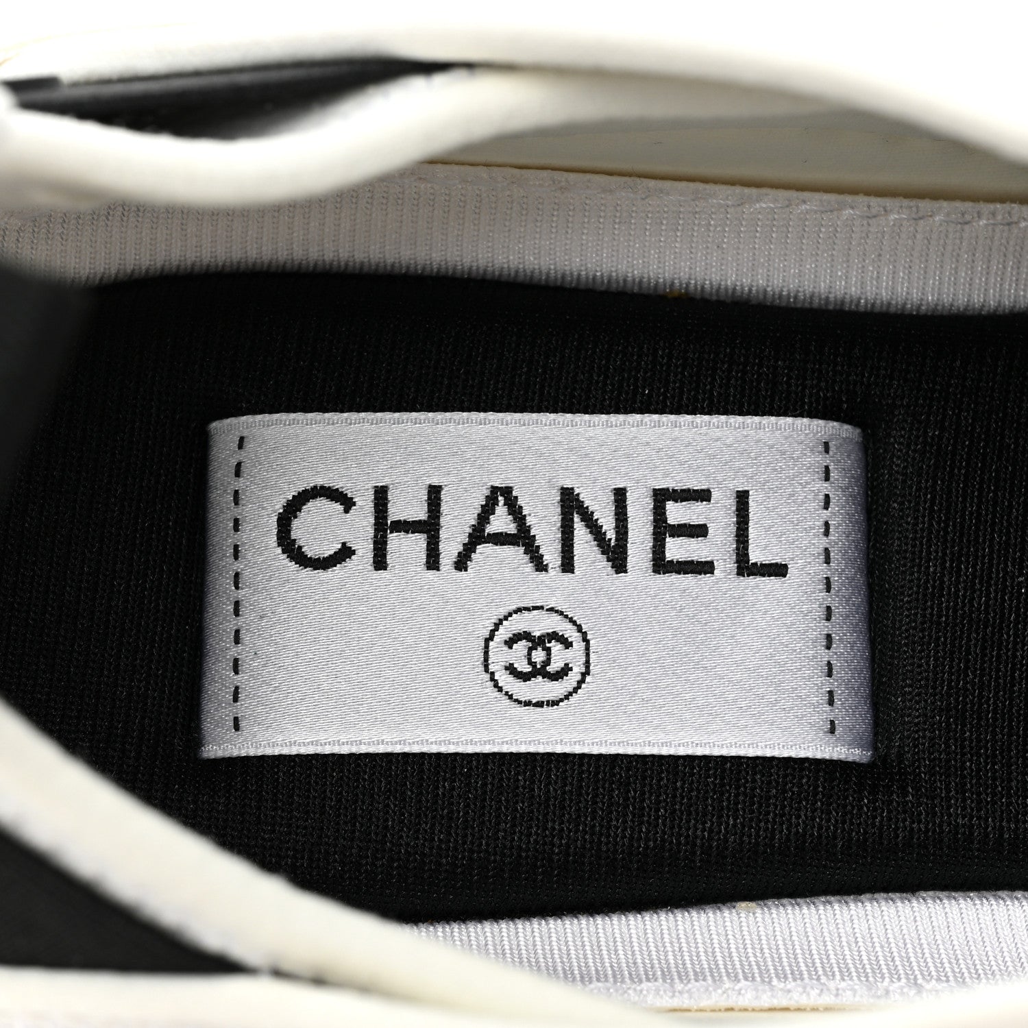 Chanel Velvet Calfskin Mixed Fibers CC Sneakers 38.5 Ivory Black 8 of 11