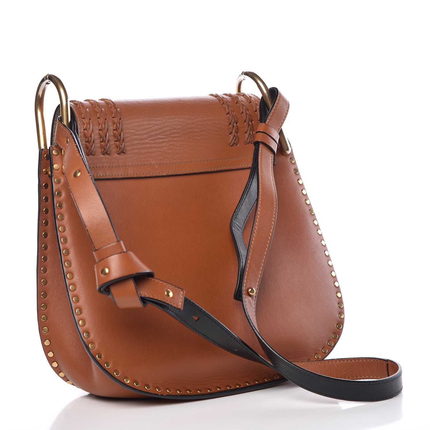 Chloe Calfskin Braided Medium Hudson Shoulder Bag Caramel 3 of 16