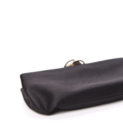 Chanel Satin Crystal Camellia Evening Frame Clutch Black 8 of 10
