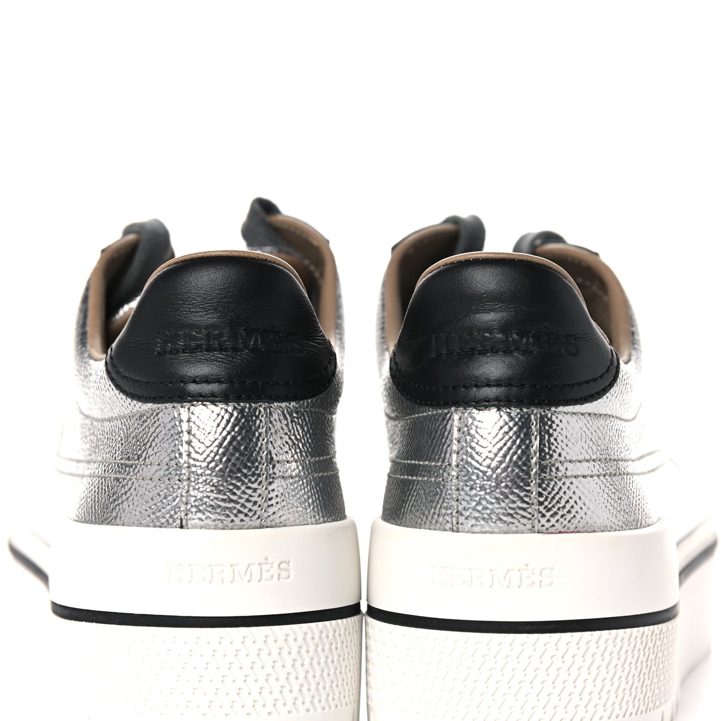 Metallic Epsom Womens Voltage Sneakers 36 Gris Argente Vieilli Black