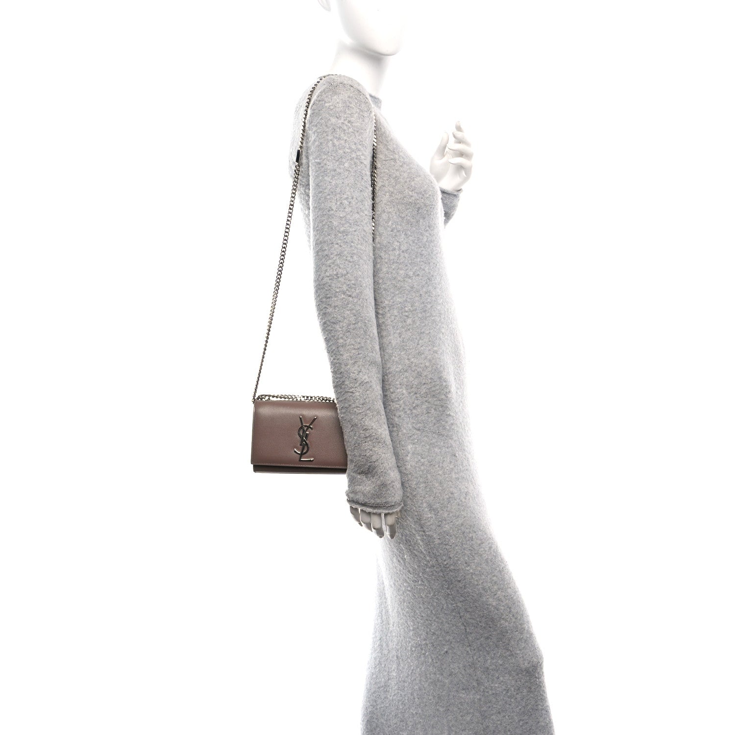 Saint Laurent Grain De Poudre Small Monogram Kate Satchel Fard 2 of 9