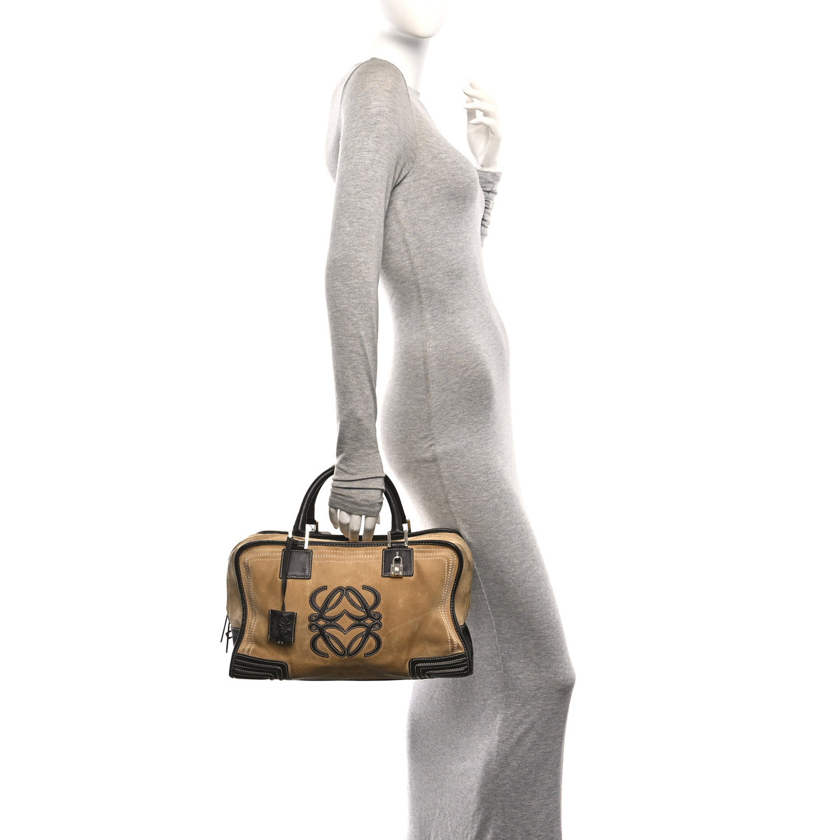 Suede Calfskin Amazona 36  Gold Brown