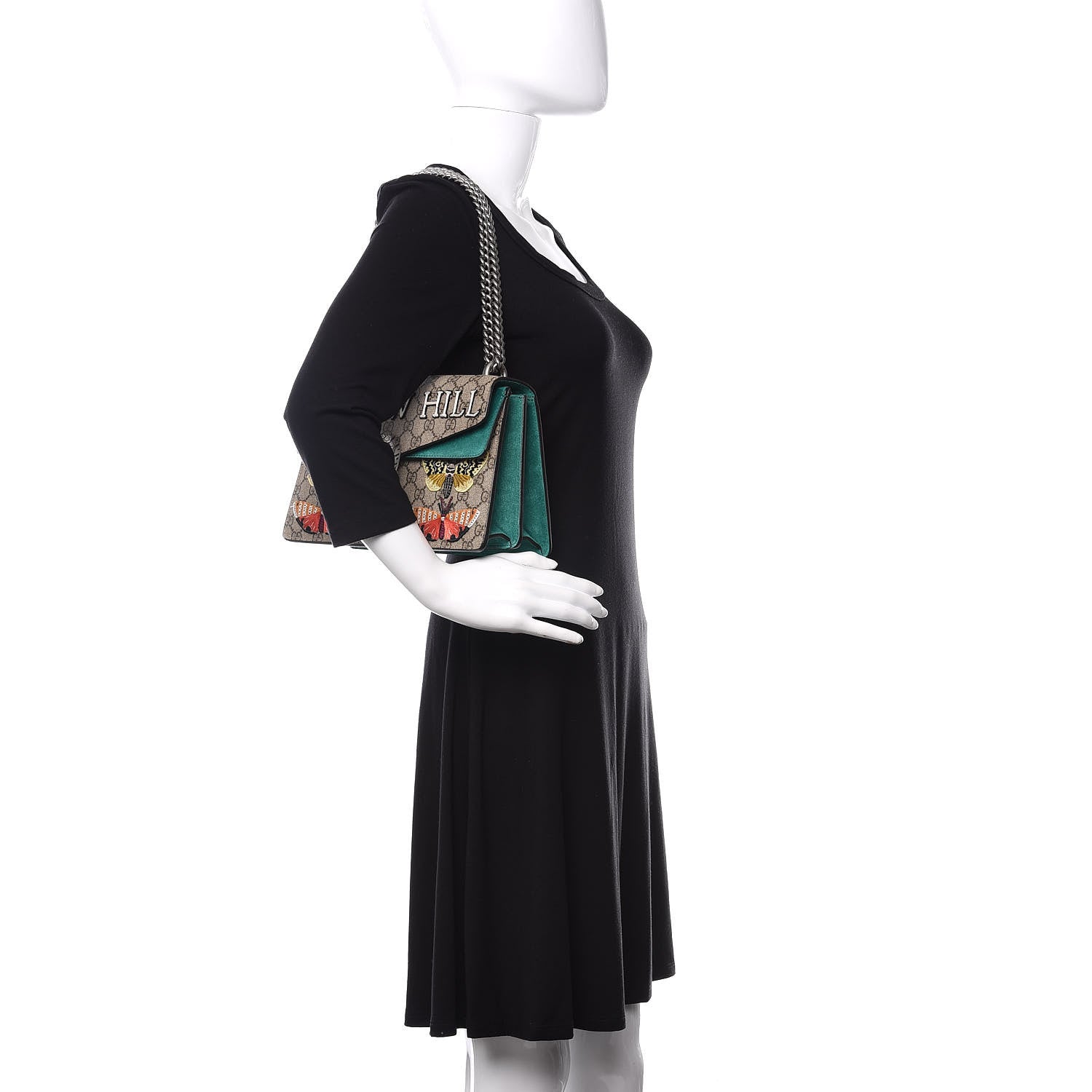 Gucci GG Supreme Monogram Willow Hill Embroidered Small Dionysus Shoulder Bag Emerald 2 of 11