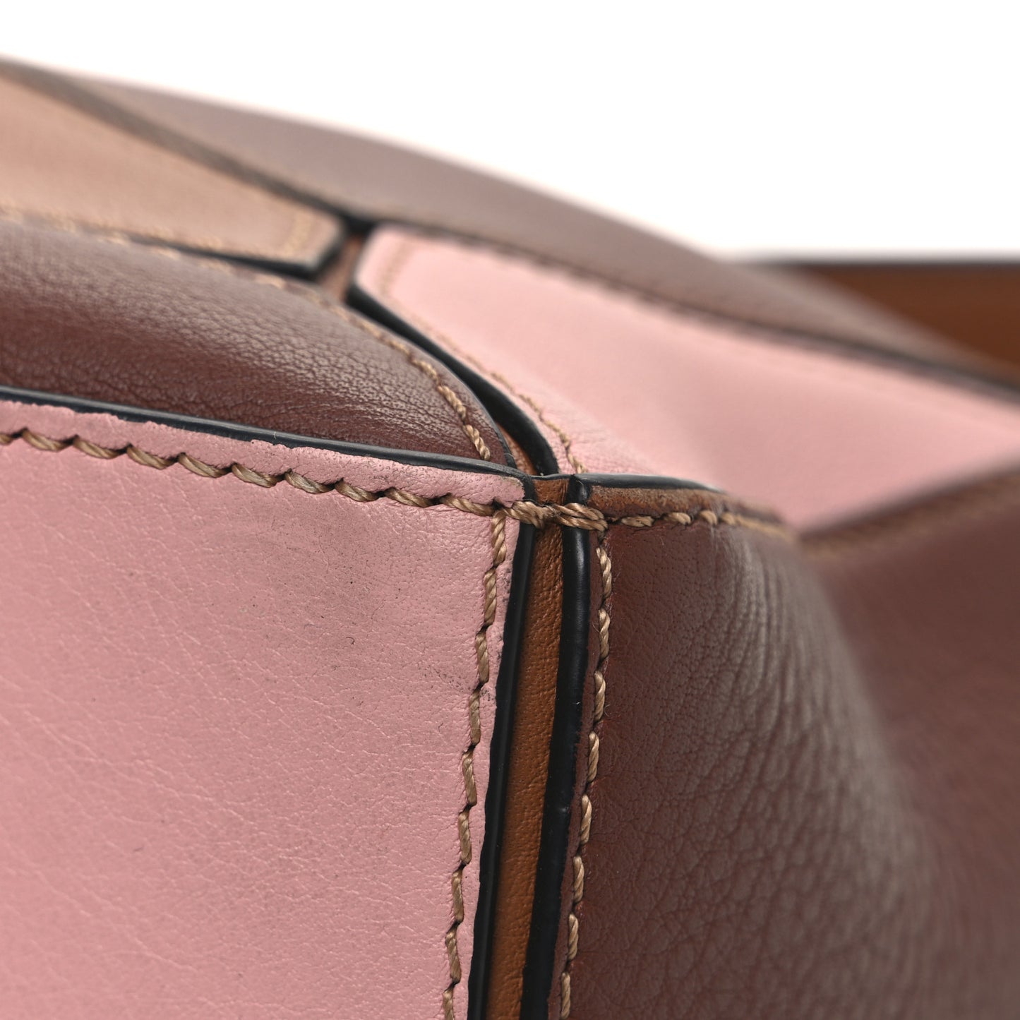 Calfskin Small Puzzle Bag Tan Medium Pink