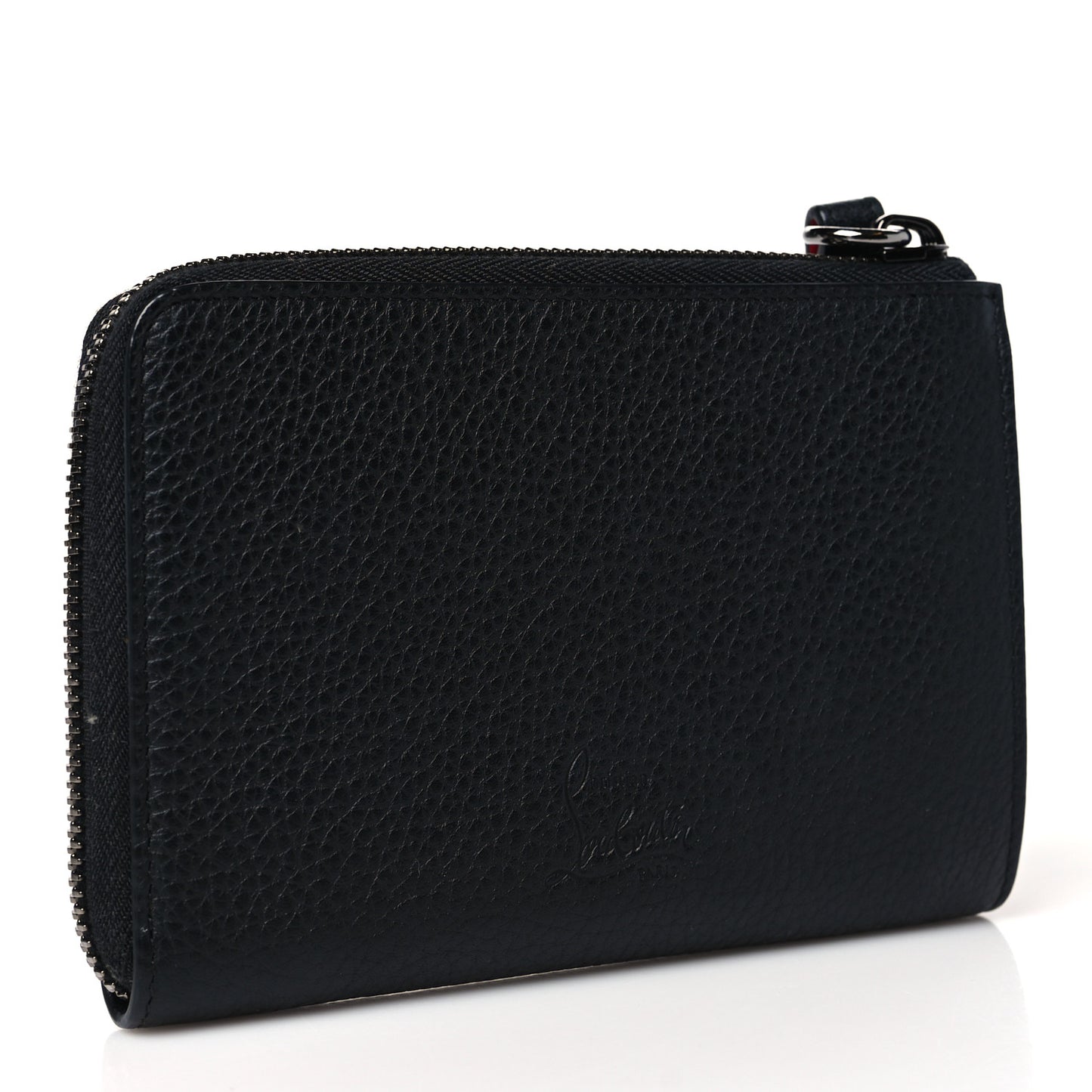 Calfskin Panettone Studded Wristlet Wallet Black