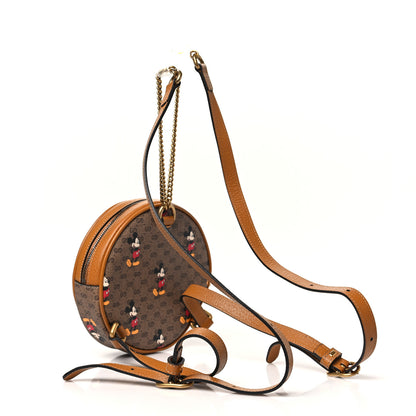 Gucci X DISNEY Mini Vintage GG Supreme Monogram Mickey Mouse Round Backpack Beige Vintage Sun Oil 2 of 10